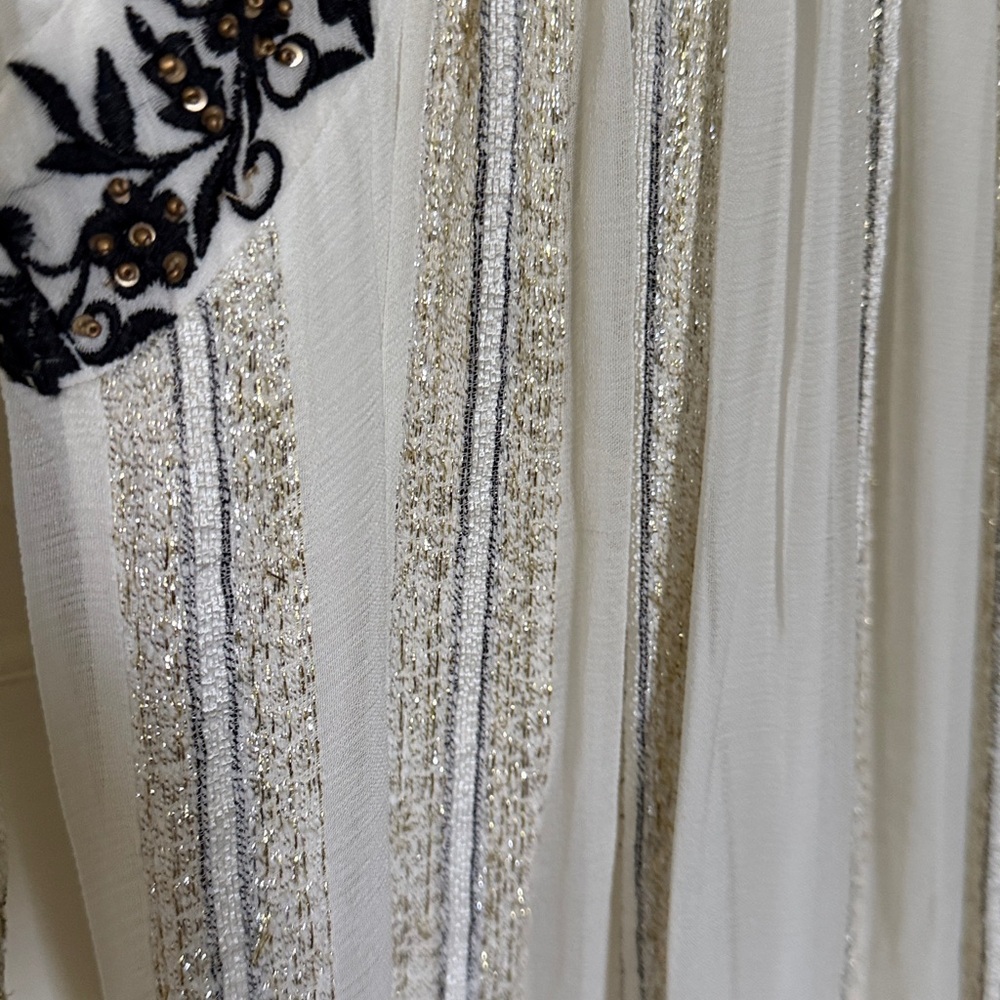 ANTHROPOLOGIE - VERB by Pallavi Singhee Black & White Beaded Maxi Dress S - Picture 12 of 16
